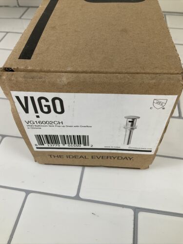 Vigo VG16002CH Bathroom Sink Pop Up Drain Stopper with Overflow in Chrome (6922740662455)